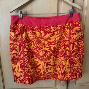 adidas Red and Orange Printed Athletic Skort
